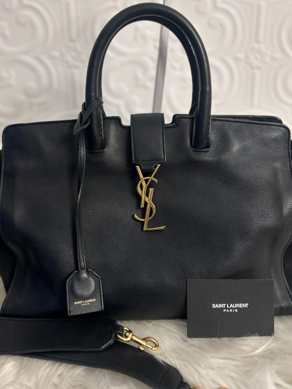 SAINT LAURENT PARIS Downtown Cabas in Leather & Suede